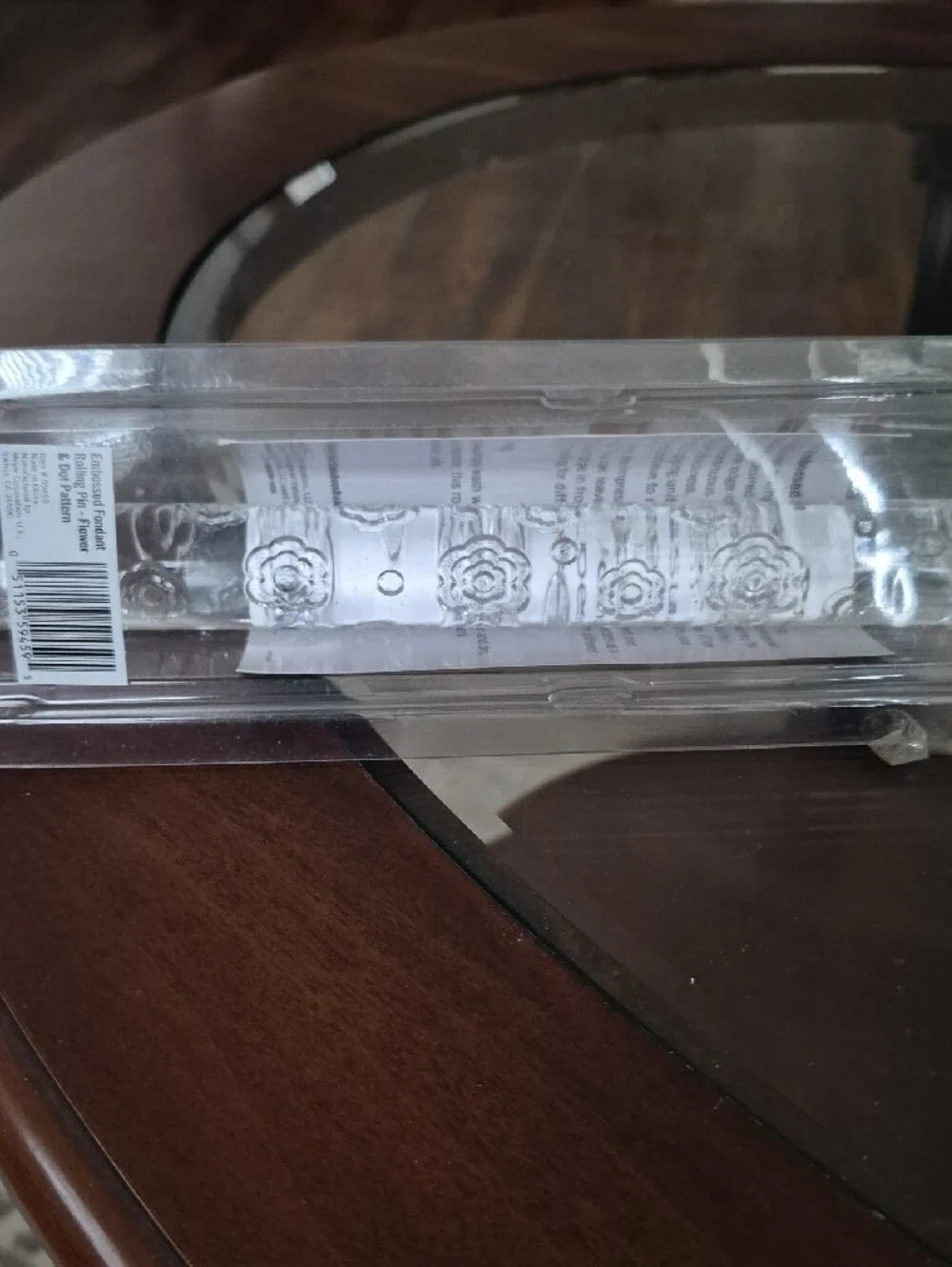 Bake Boss Clear Embossed Rolling Pin — Transparent Decorative Rolling Pin